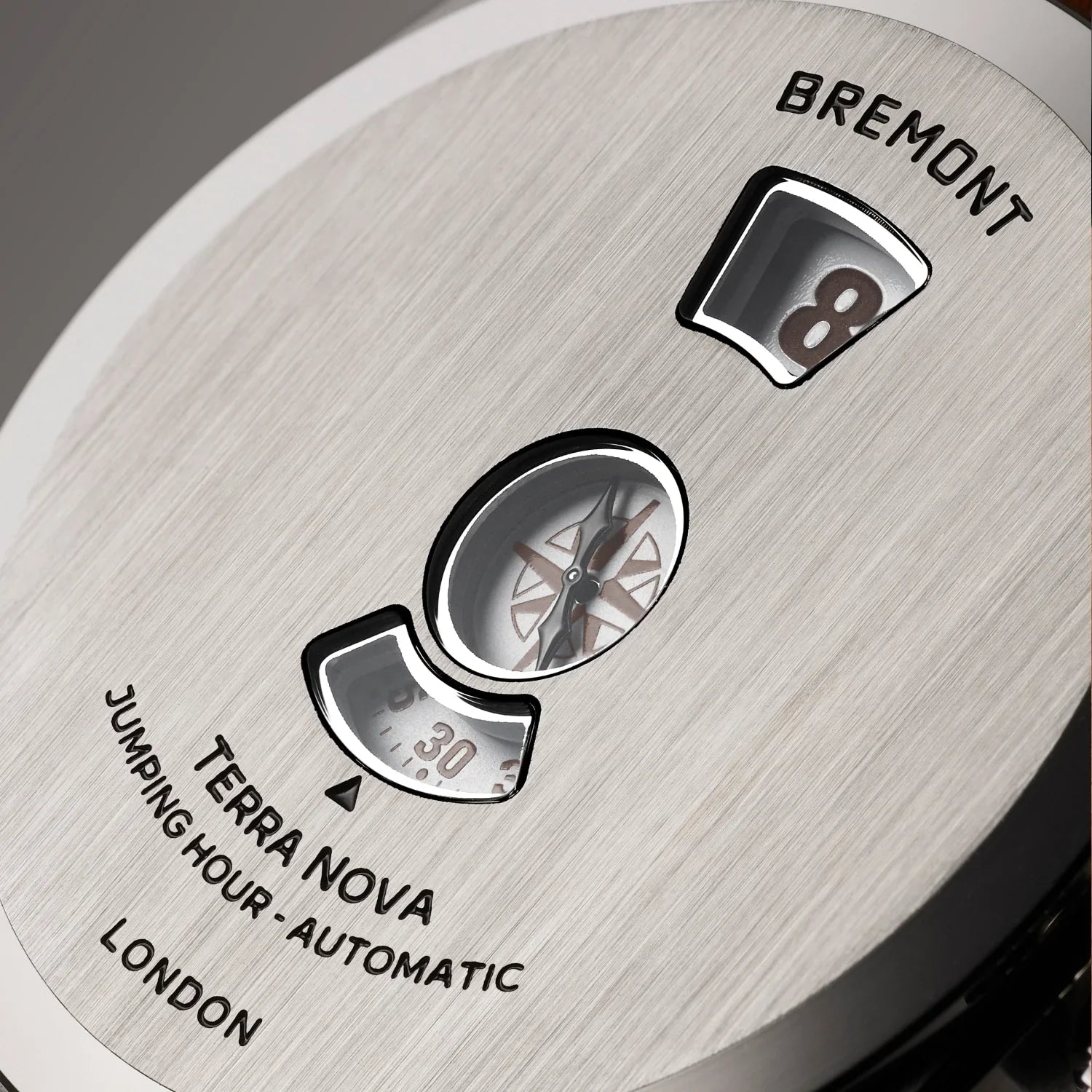 Bremont Terra Nova Jumping Hour 38mm Silver Closed-Case Design Dial Men's Watch TN38-JH-SS-CC-B