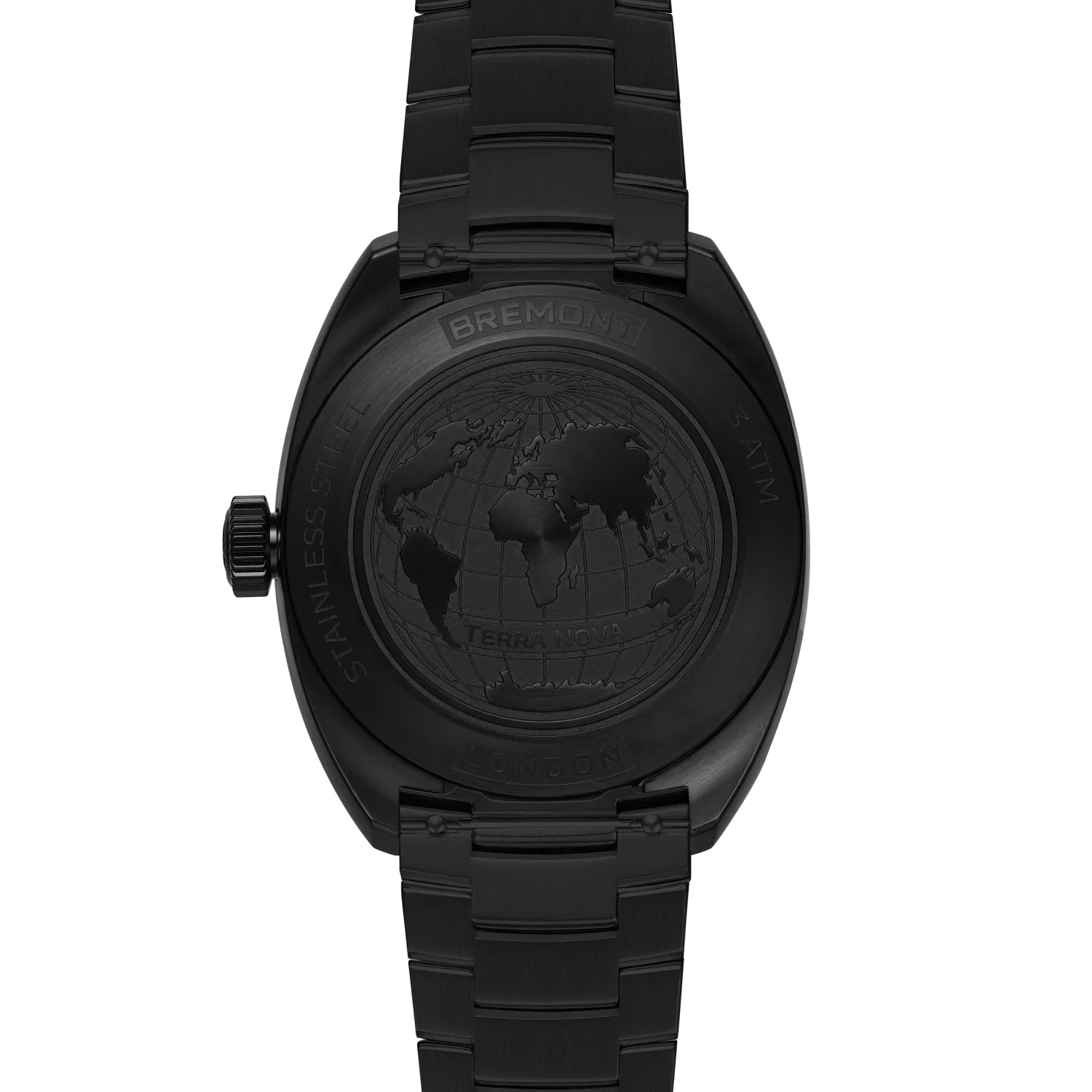 Bremont Terra Nova Jumping Hour 38mm Black Closed-Case Design Dial Men's Watch TN38-JH-DLC-CC-B