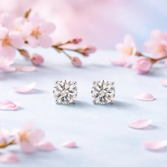 6 CTTW Lab Grown Diamond Stud Earrings – 14K White Gold – F Color / VVS2 Clarity – IGI Certified
