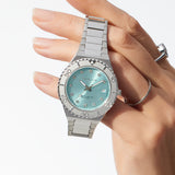 BERING Classic Polished/Brushed Silver 36mm Blue Sunray Dial Women's Watch 18936-707