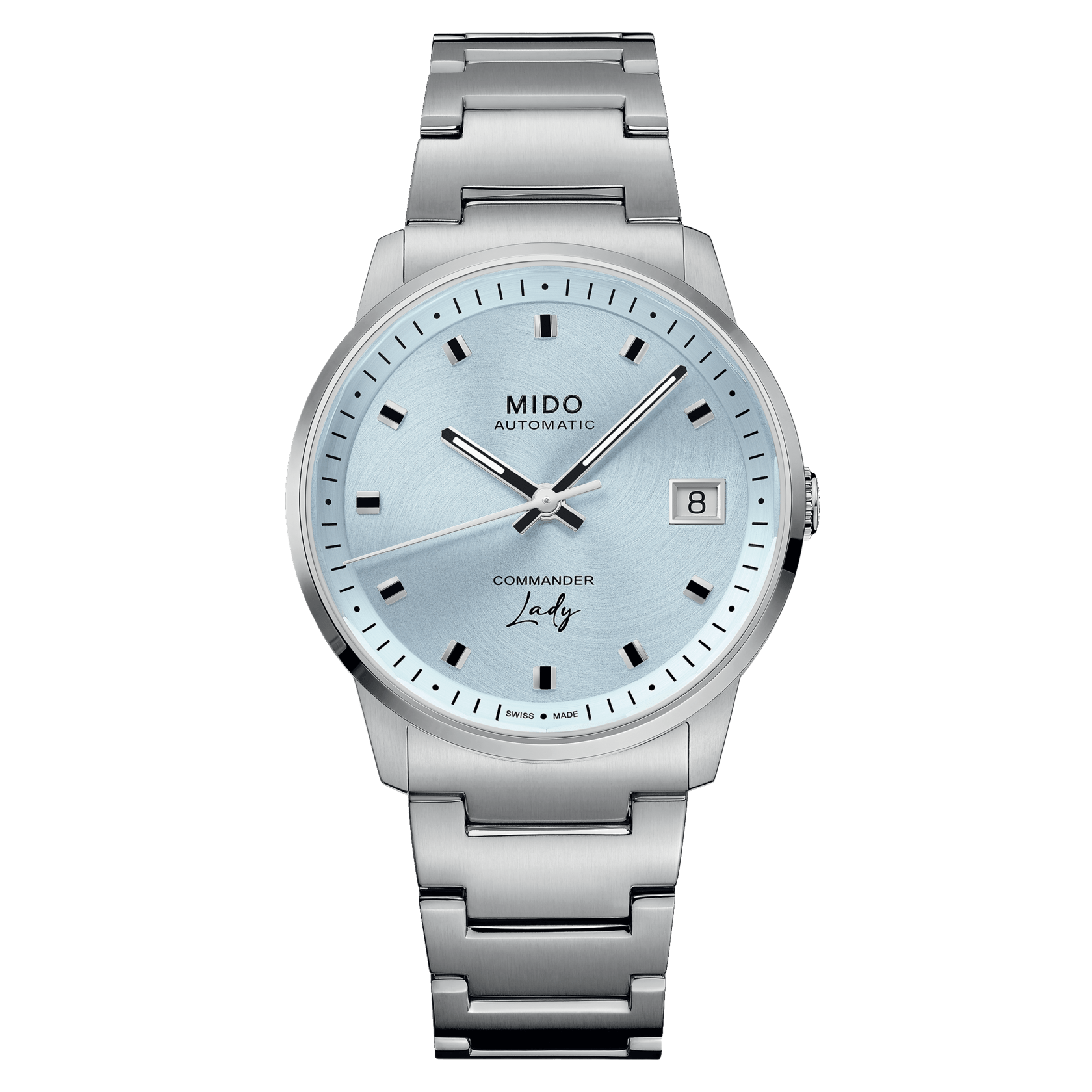 Mido Commander Lady Ice Blue Dial 35mm Women's Watch M0212071104100