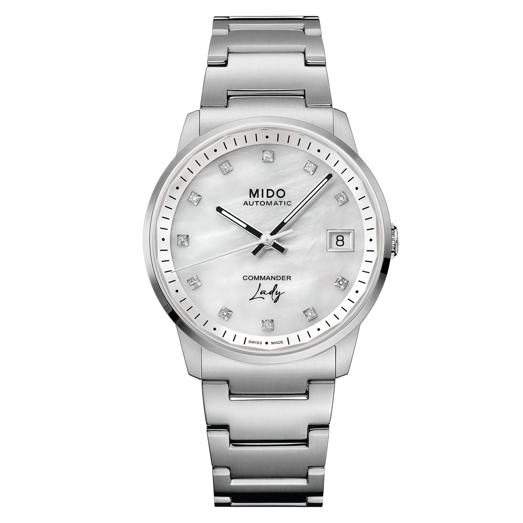 Mido Commander Lady 35mm White Mother of Pear Dial Women's Watch M0212071110600
