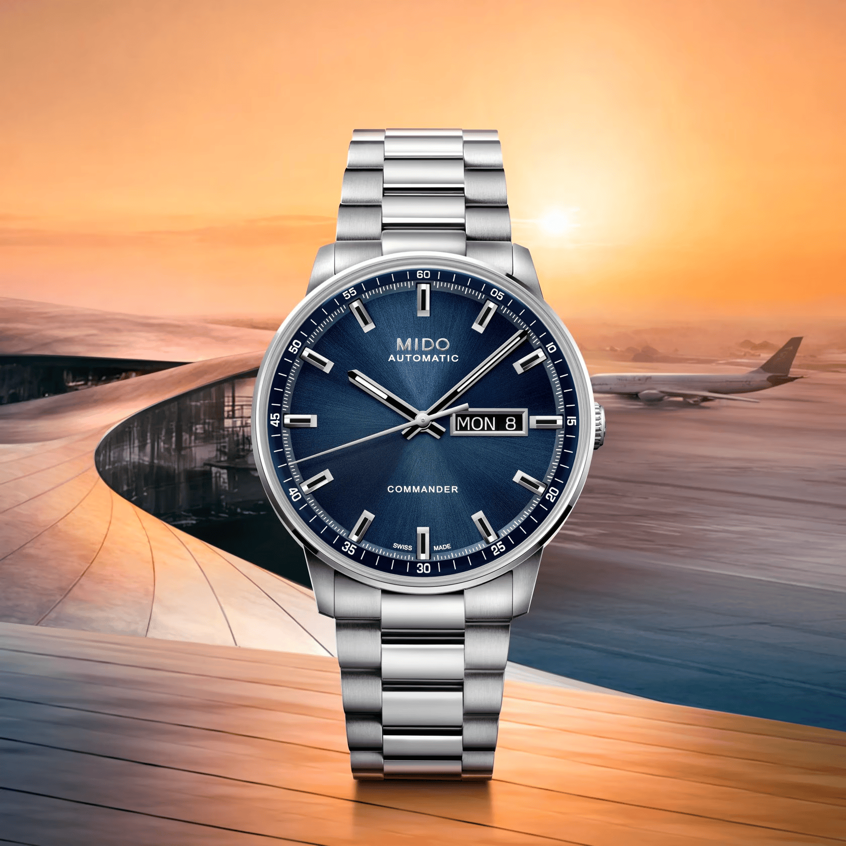 Mido Commander Datoday 40mm Blue Dial Men's Watch M0214301104100
