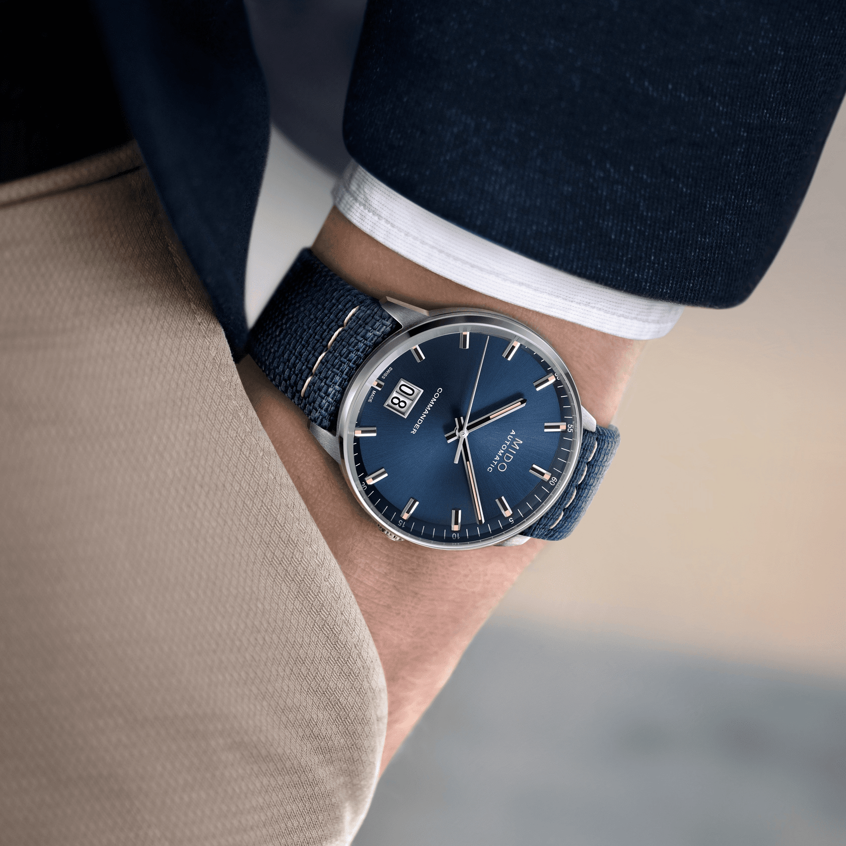 Mido Commander Big Date 42mm Blue Dial Men's Watch M0216261704100