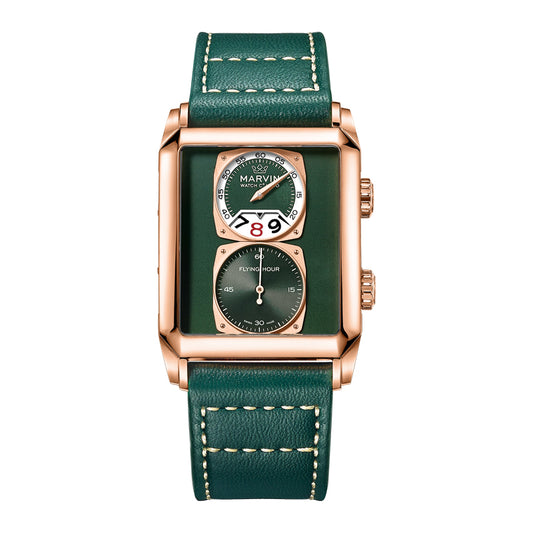 Marvin Malton Rectangular 50mm Green Dial Men's Watch M024.54.91.67