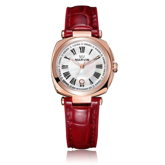 Marvin Malton Cushion 30mm Mother of Pearl Dial Women's Watch M032.52.92.99