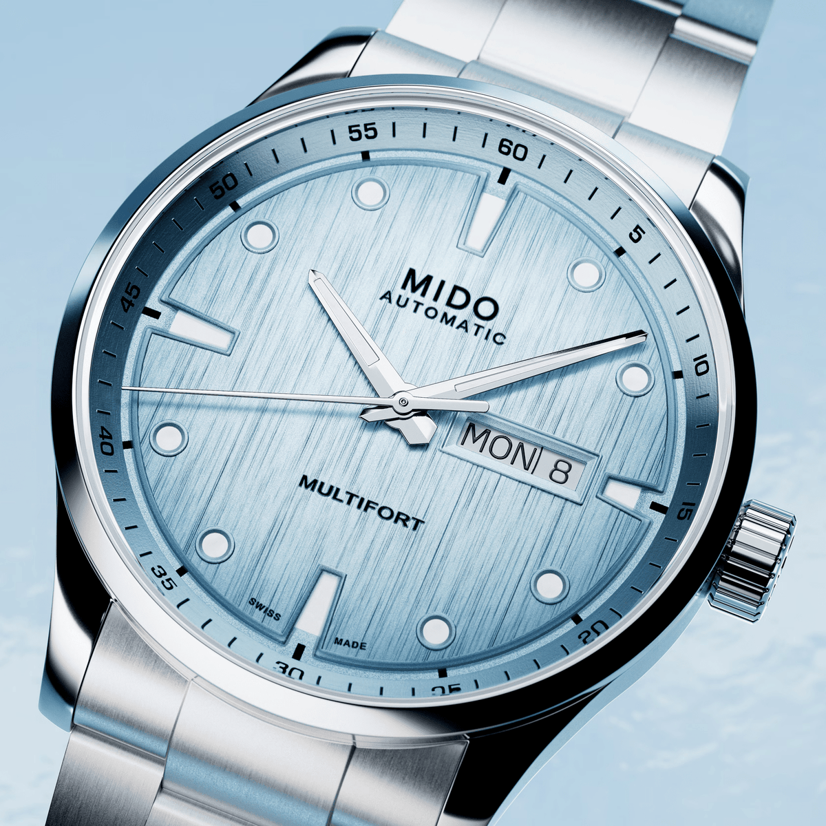 Multifort M Freeze Light Blue 42mm Stainless Steel Men's Watch M0384301104100