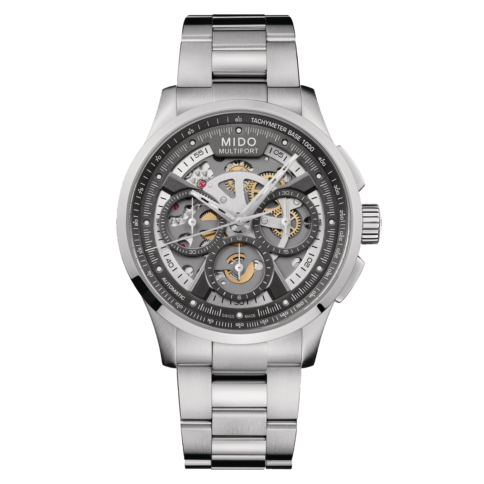 Mido Multifort Skeleton Chronograph 43mm Anthracite Dial Men's Watch M0386621106000