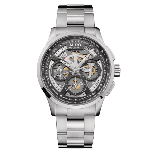 Mido Multifort Skeleton Chronograph 43mm Anthracite Dial Men's Watch M0386621106000