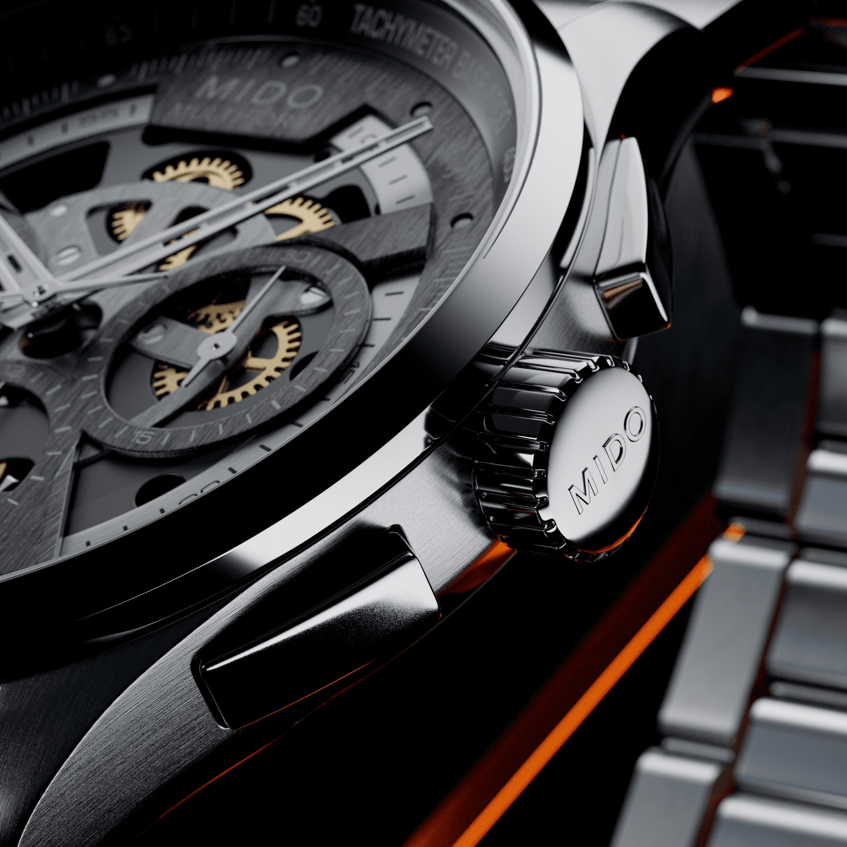 Mido Multifort Skeleton Chronograph 43mm Anthracite Dial Men's Watch M0386621106000