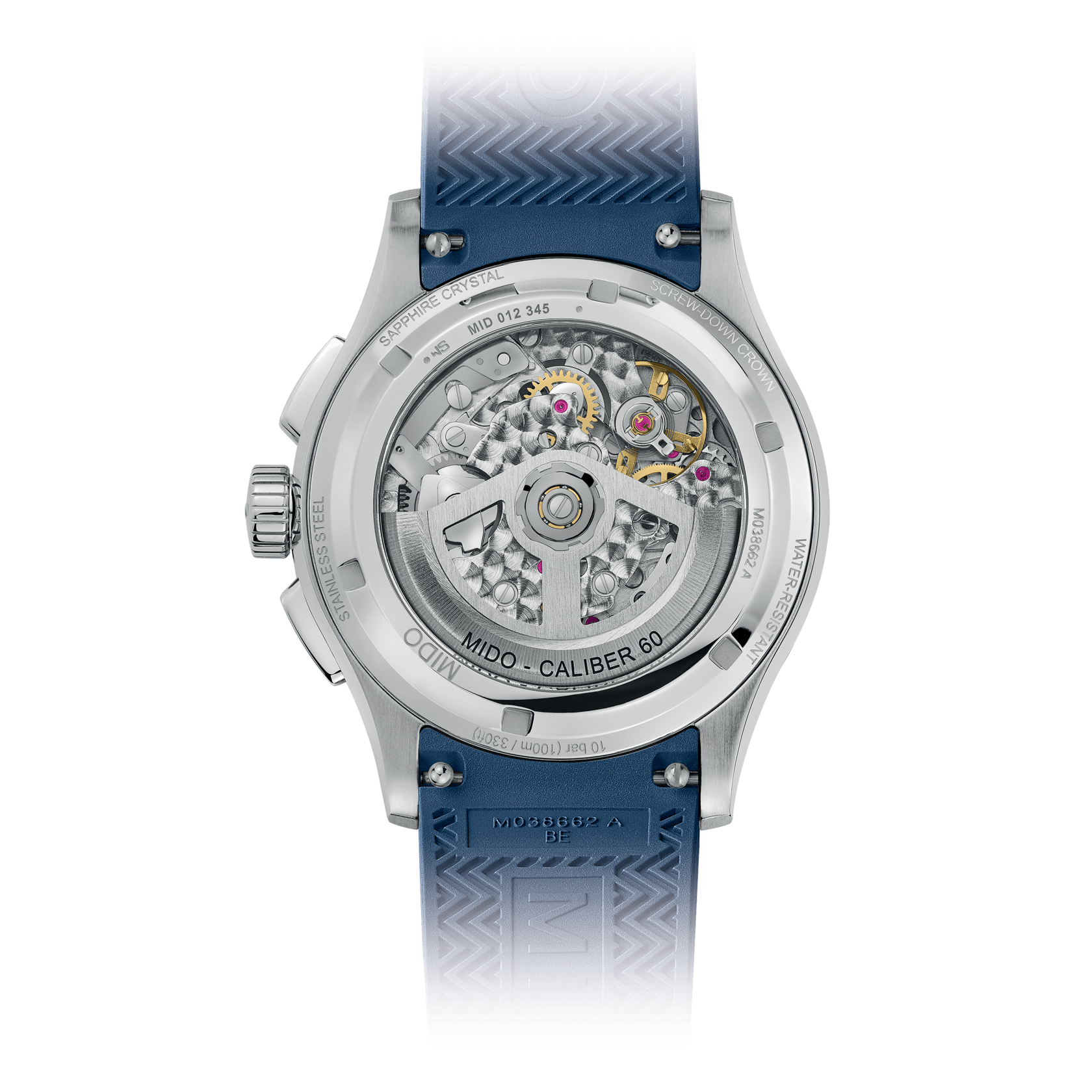 Mido Multifort Skeleton Chronograph 43mm Blue Dial Men's Watch M0386621704000