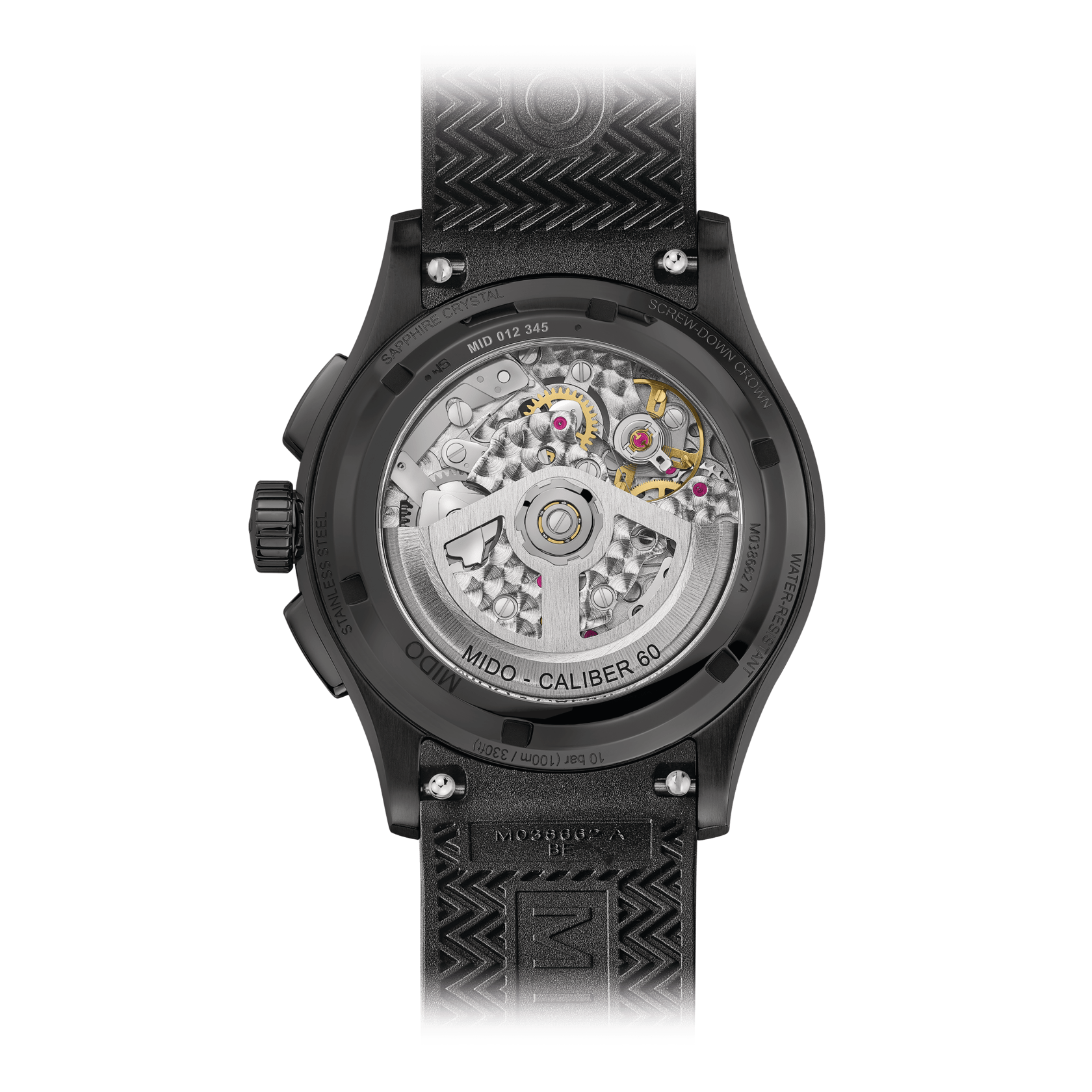 Mido Multifort Skeleton Chronograph 43mm Black Dial Men's Watch M0386623705000