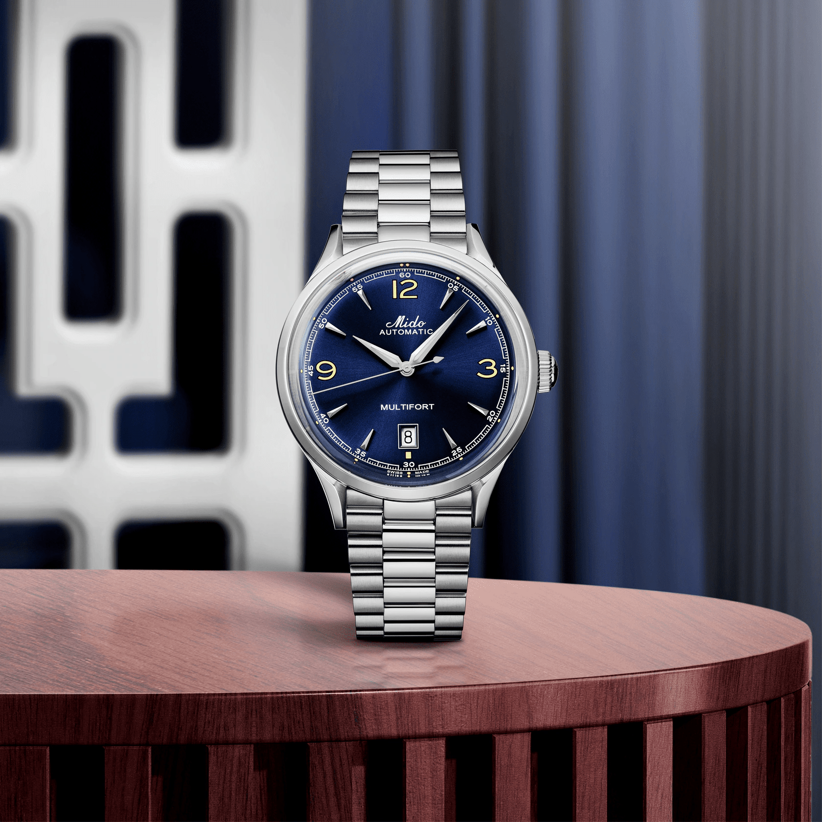 Mido Multifort Powerwind Blue Dial Steel Men's Watch M0404071104700