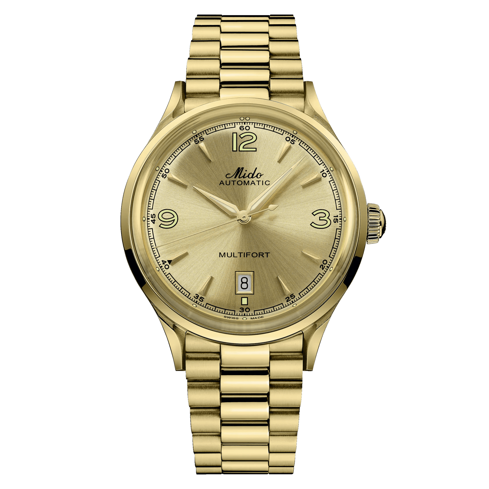 Mido Multifort Powerwind Yellow Gold Stainless Steel Men's Watch M0404073302700