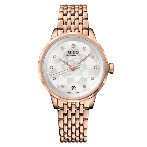 Mido Rainflower 34mm White Mother-of-Pearl Dial Women's Watch M0432073310600