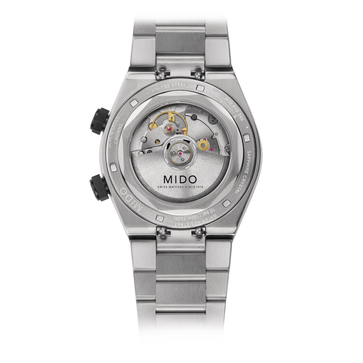 Mido Multifort 8 Two Crowns 40mm Black Dial Steel Men's Watch M0475071105100
