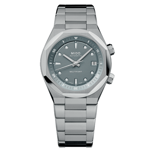 Mido Multifort 8 Two Crowns 40mm Grey Dial Steel Men's Watch M0475071108100