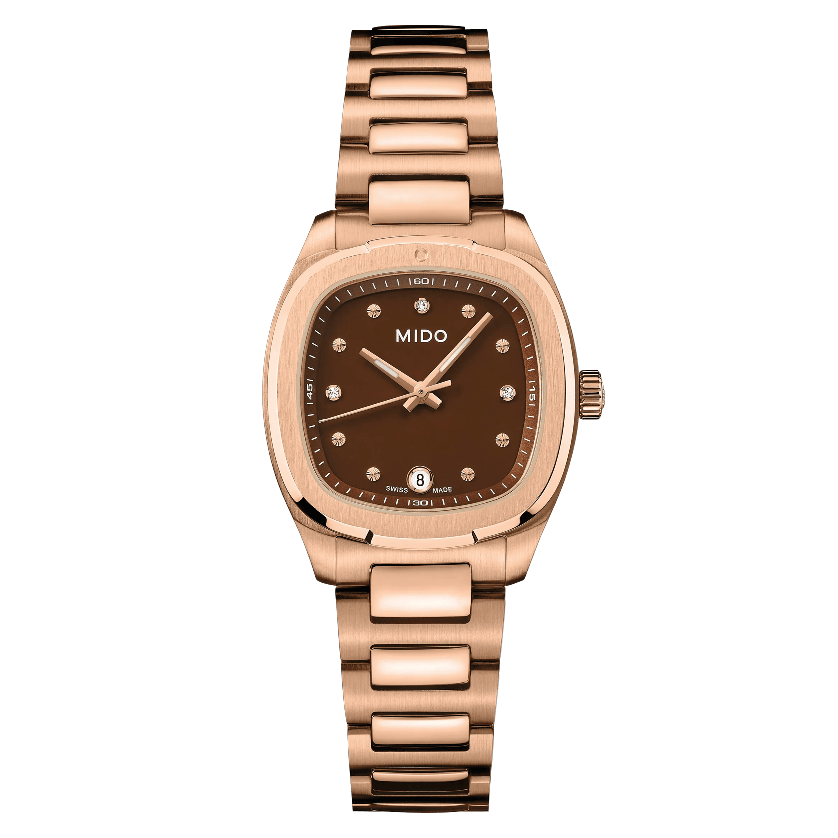 Mido Multifort TV 28 28mm Brown Dial Women's Watch M0491103329600