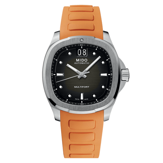 Mido Multifort TV Big Date Grey Dial Orange Strap Men's Watch M0495261708100