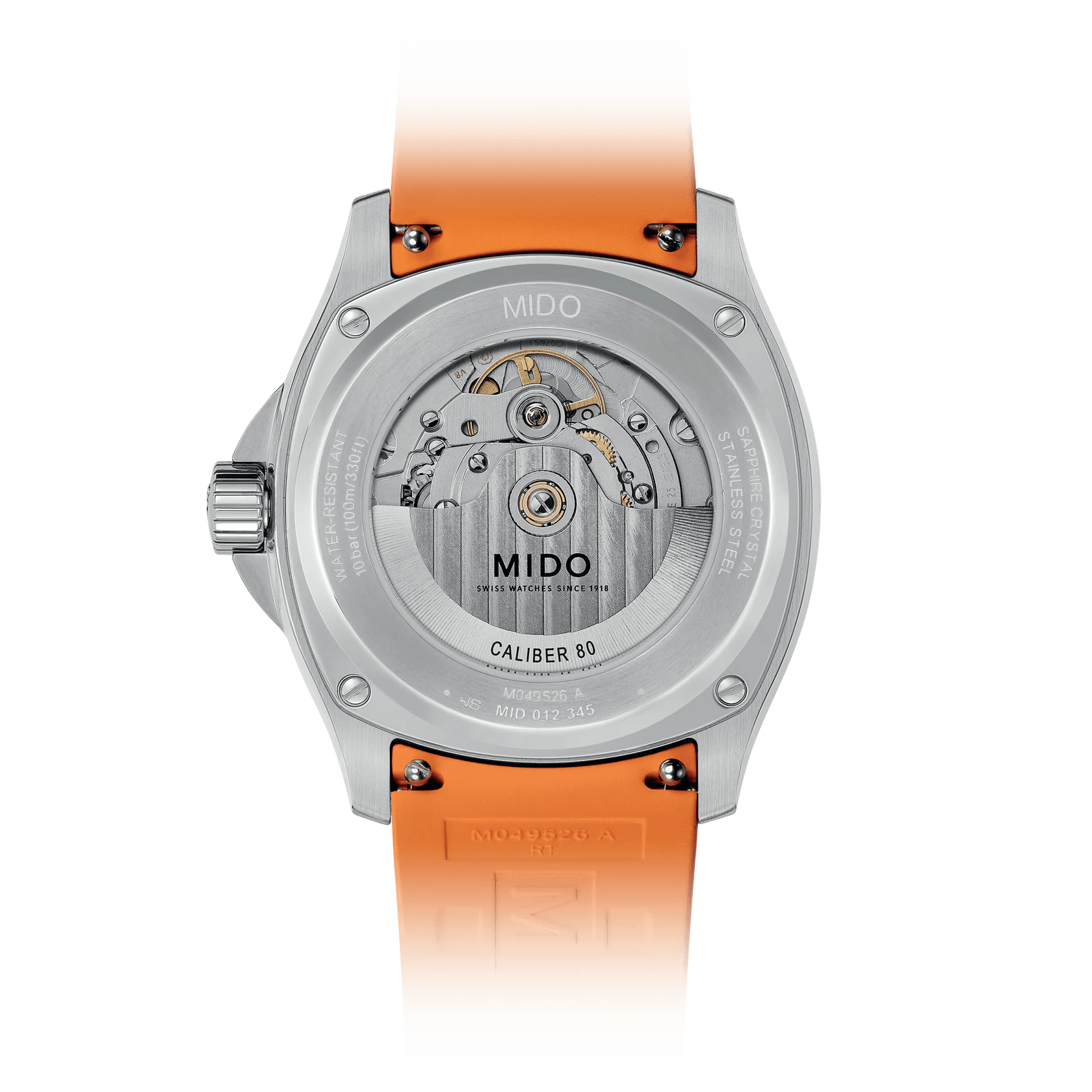 Mido Multifort TV Big Date Grey Dial Orange Strap Men's Watch M0495261708100