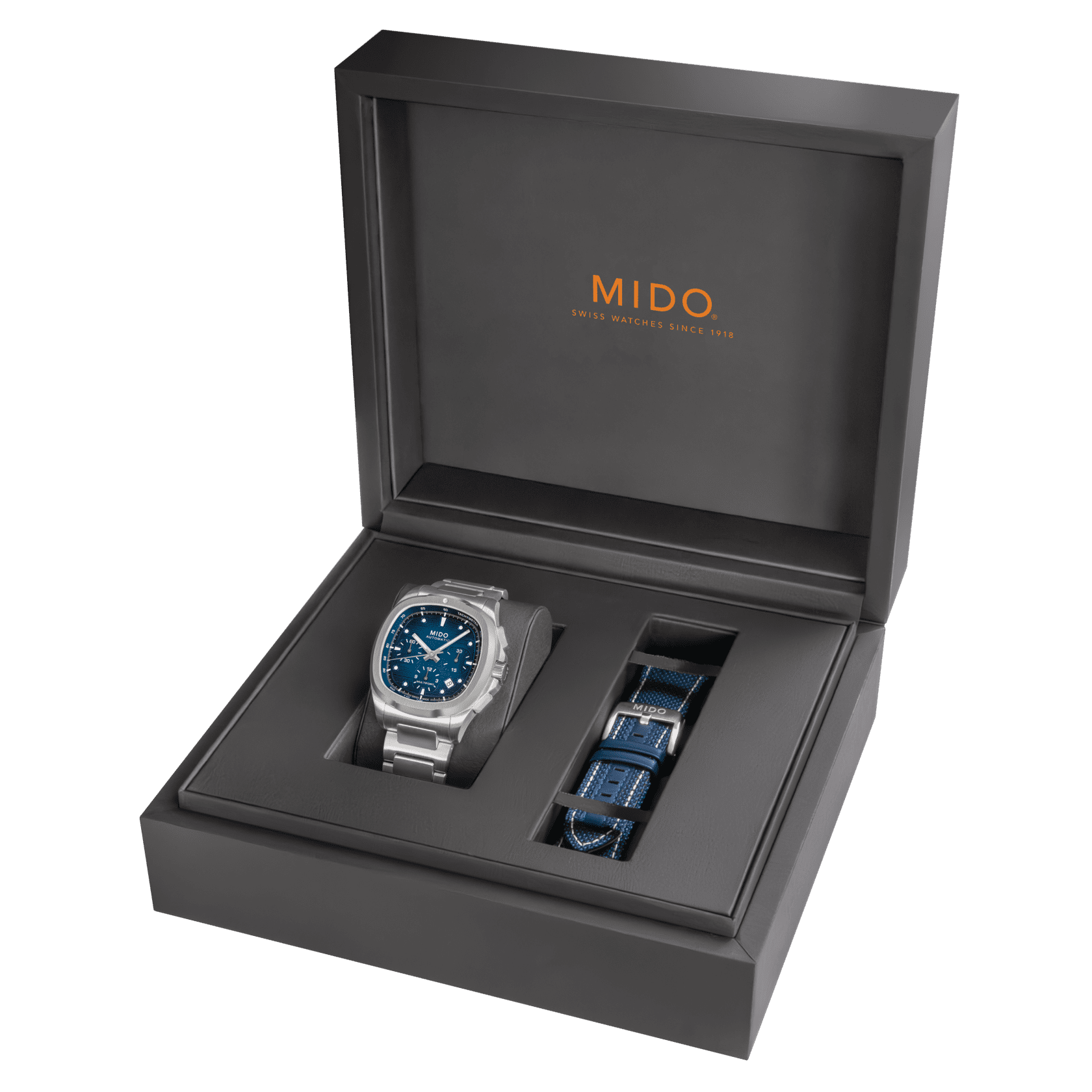 Mido Multifort TV Chronograph 42mm Blue Dial Men's Watch M0495271104100