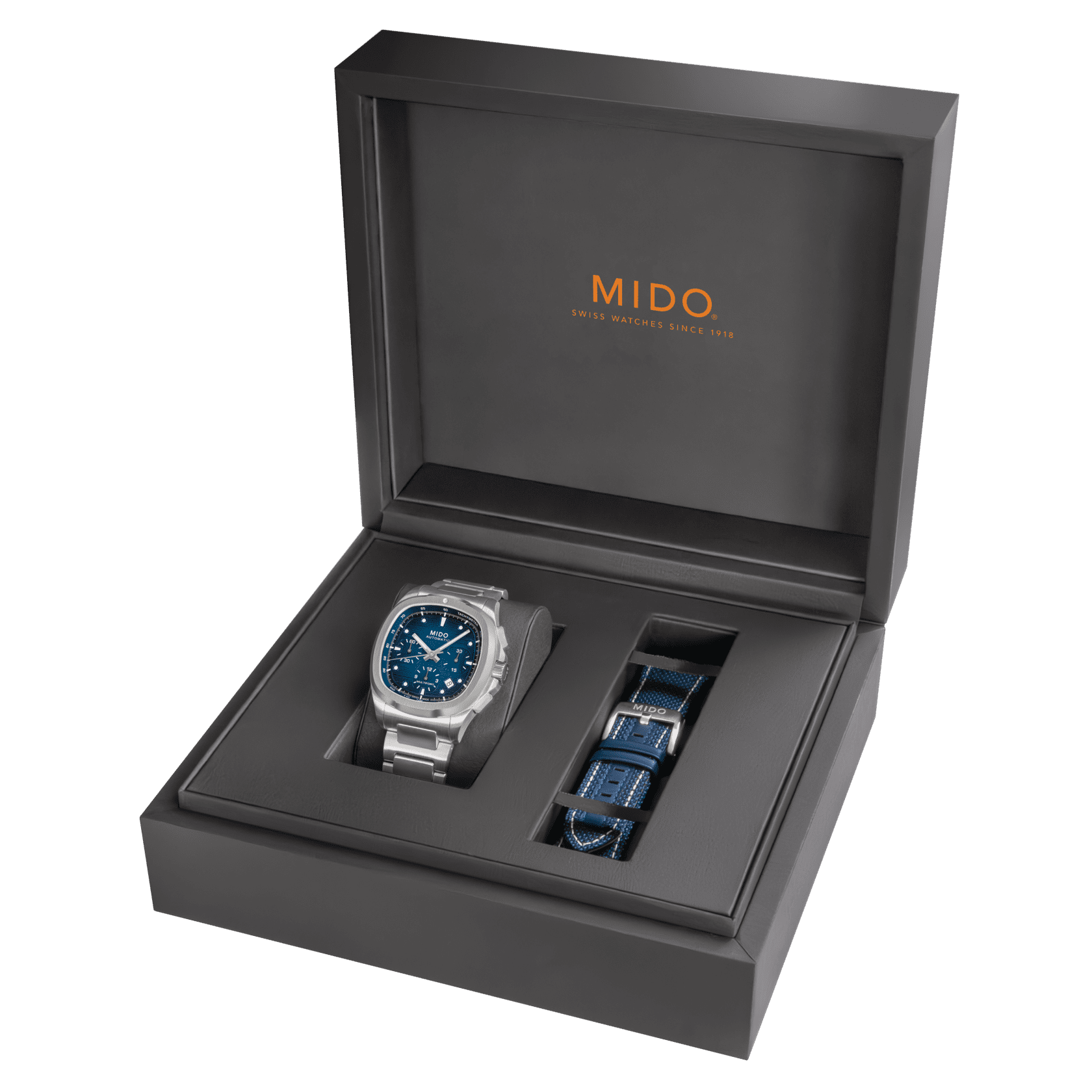 Mido Multifort TV Chronograph 42mm Blue Dial Men's Watch M0495271104100