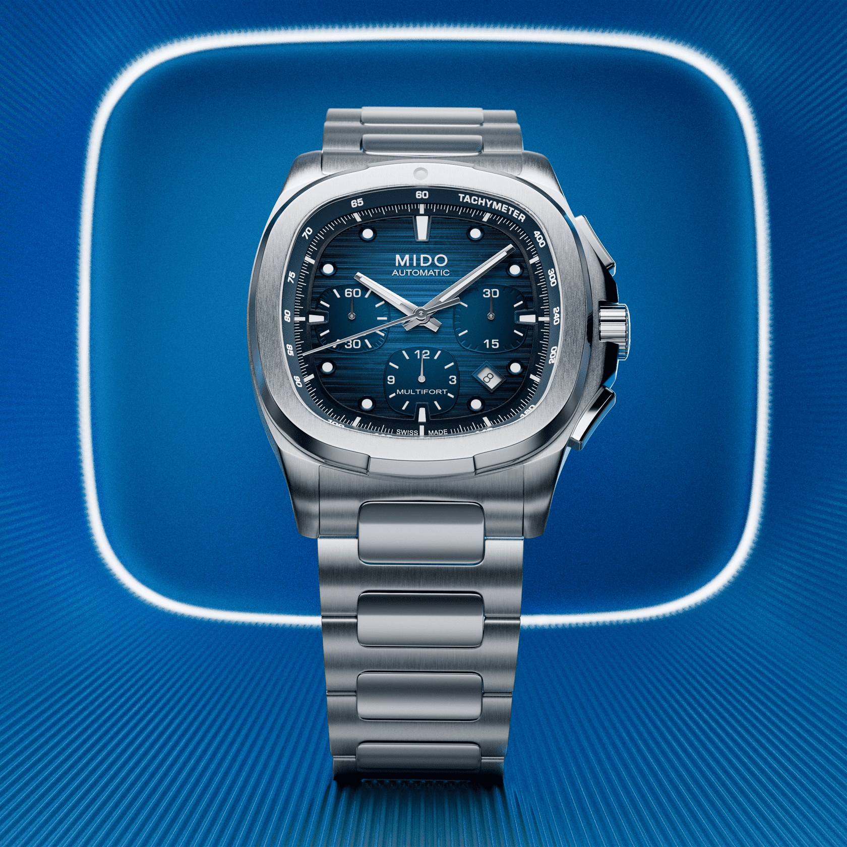 Mido Multifort TV Chronograph 42mm Blue Dial Men's Watch M0495271104100