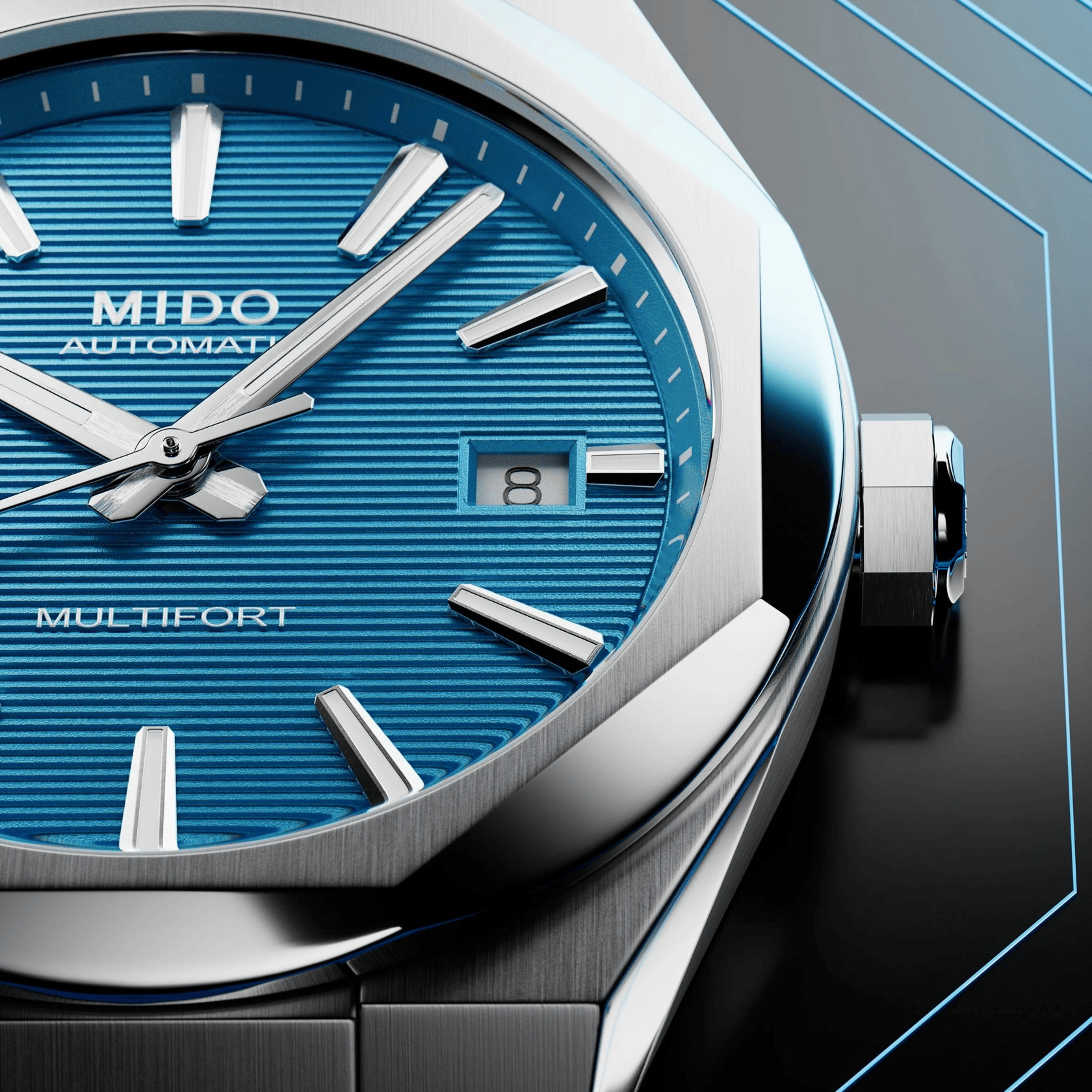 Mido Multifort 8 One Crown 40mm Turquoise Dial Men's Watch M0555071104100