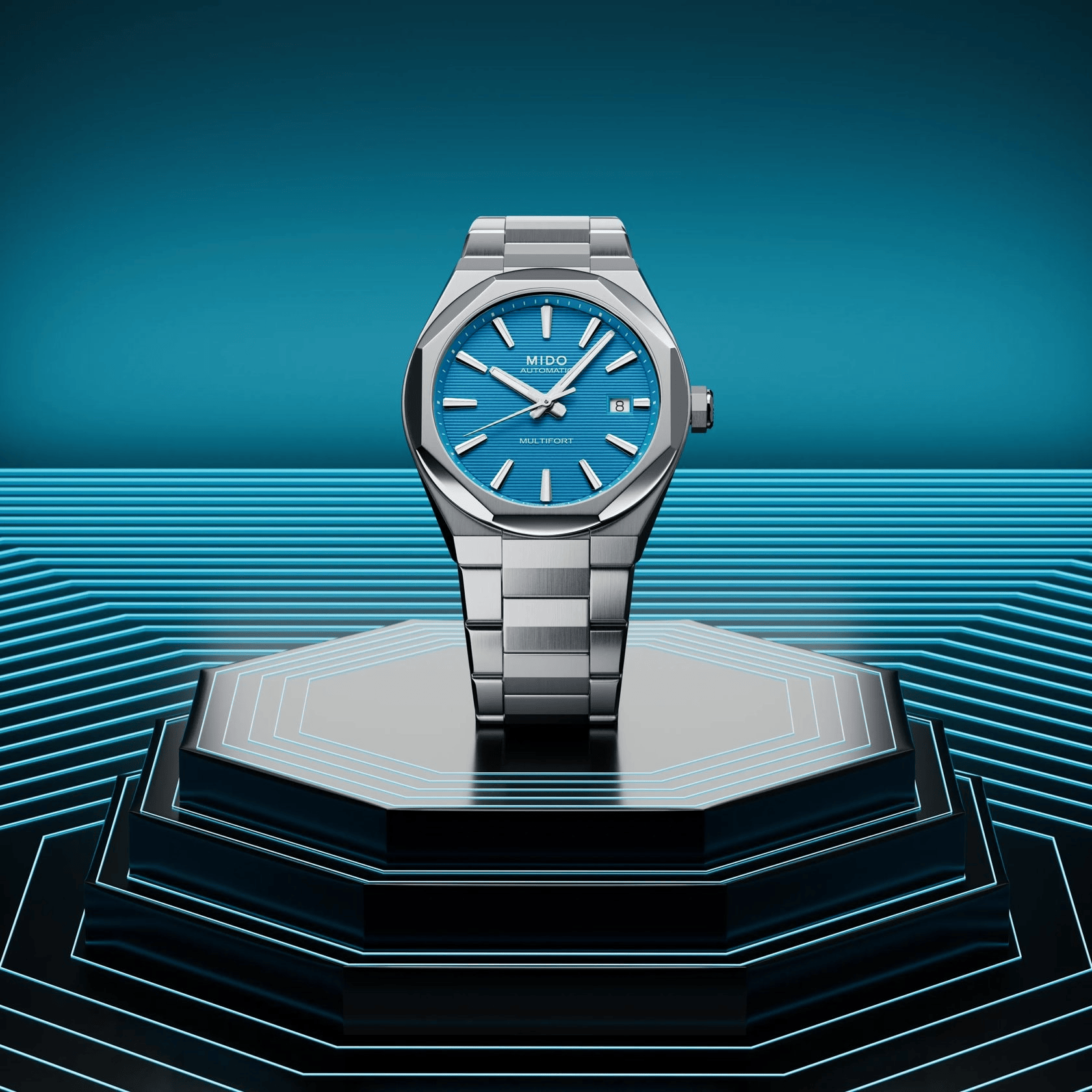 Mido Multifort 8 One Crown 40mm Turquoise Dial Men's Watch M0555071104100