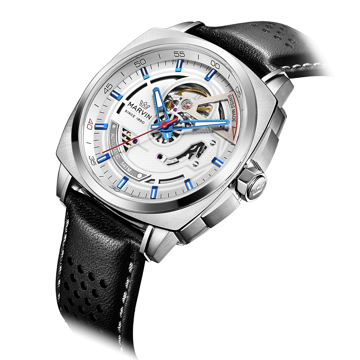 Marvin Malton Cushion 42mm White Dial Men's Watch M119.13.28.64