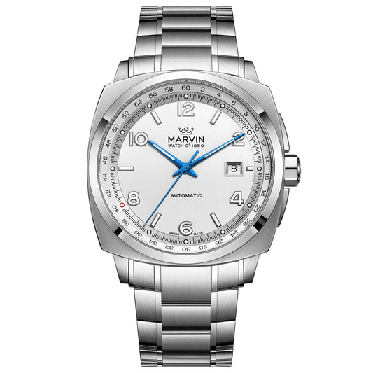 Marvin Malton Cushion 42mm White Dial Men's Watch M119.13.33.11