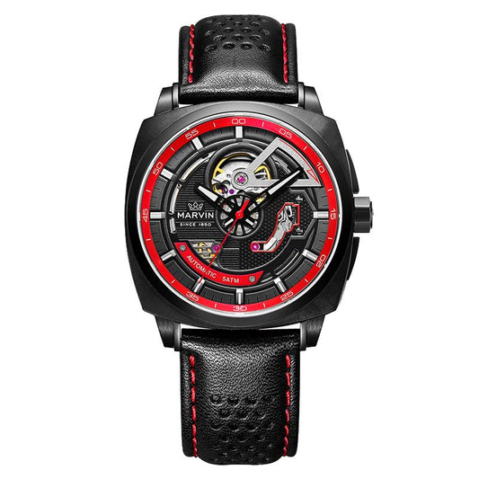 Marvin Malton Cushion 42mm Black Red Dial Men's Watch M119.23.68.64