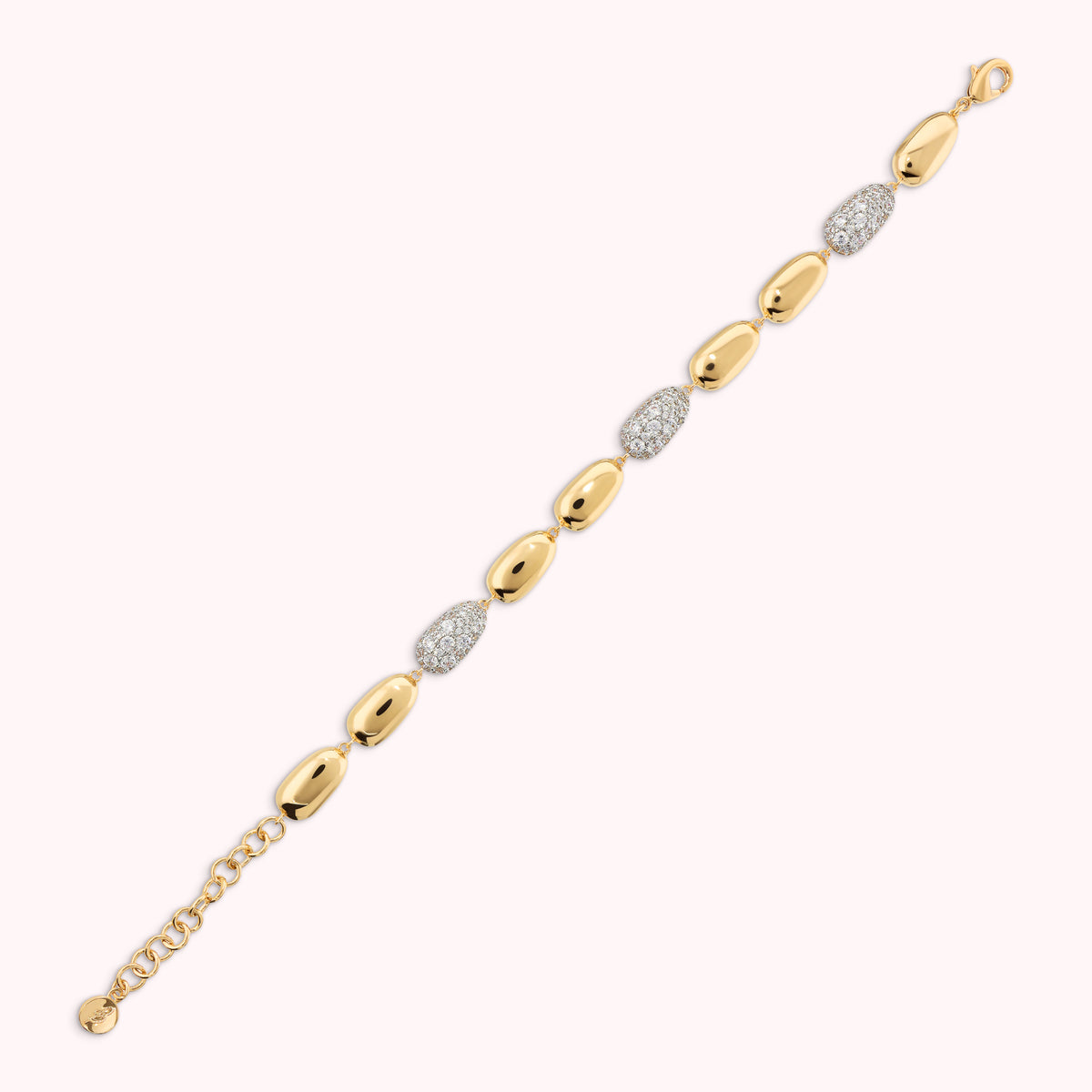 Bronzallure Nugget Bracelet with Cubic Zirconia Pavé WSBZ02514Y.WR
