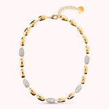 Bronzallure Nugget Collar Necklace with Cubic Zirconia Pavé WSBZ02515Y.WR