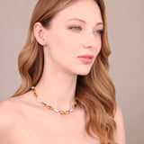Bronzallure Nugget Collar Necklace with Cubic Zirconia Pavé WSBZ02515Y.WR
