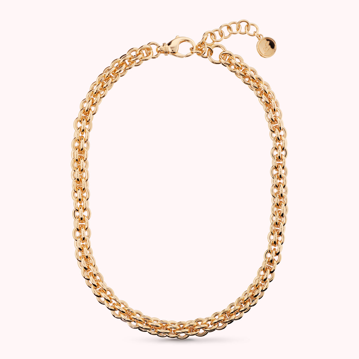 Bronzallure Polished Woven Link Necklace WSBZ02519Y.YG