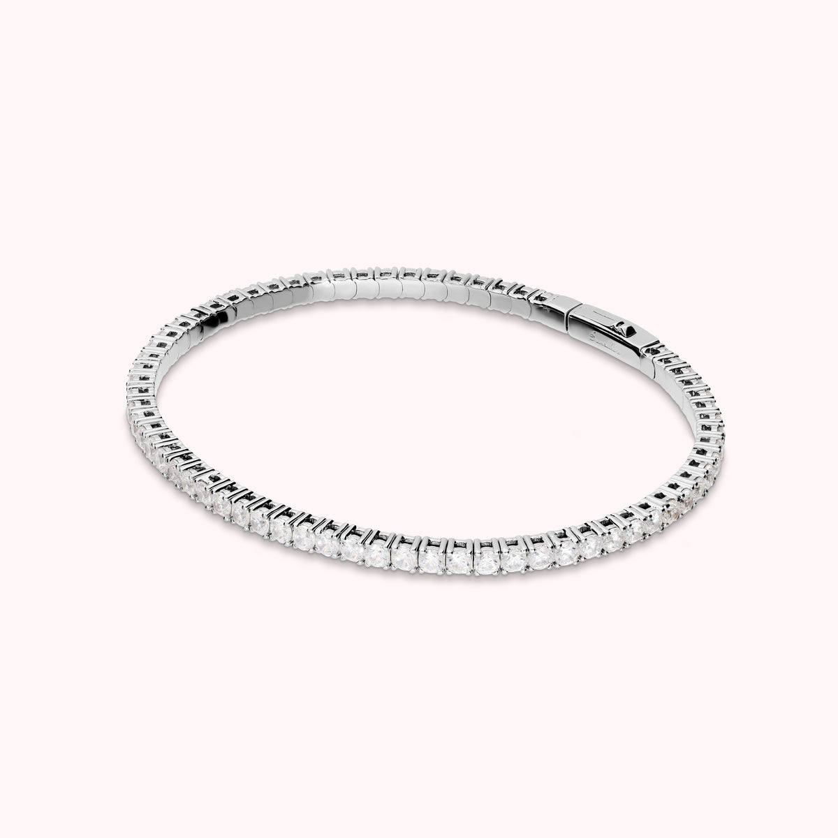 Bronzallure White Tennis Memory Bracelet with Cubic Zirconia WSBZ02558W.WR