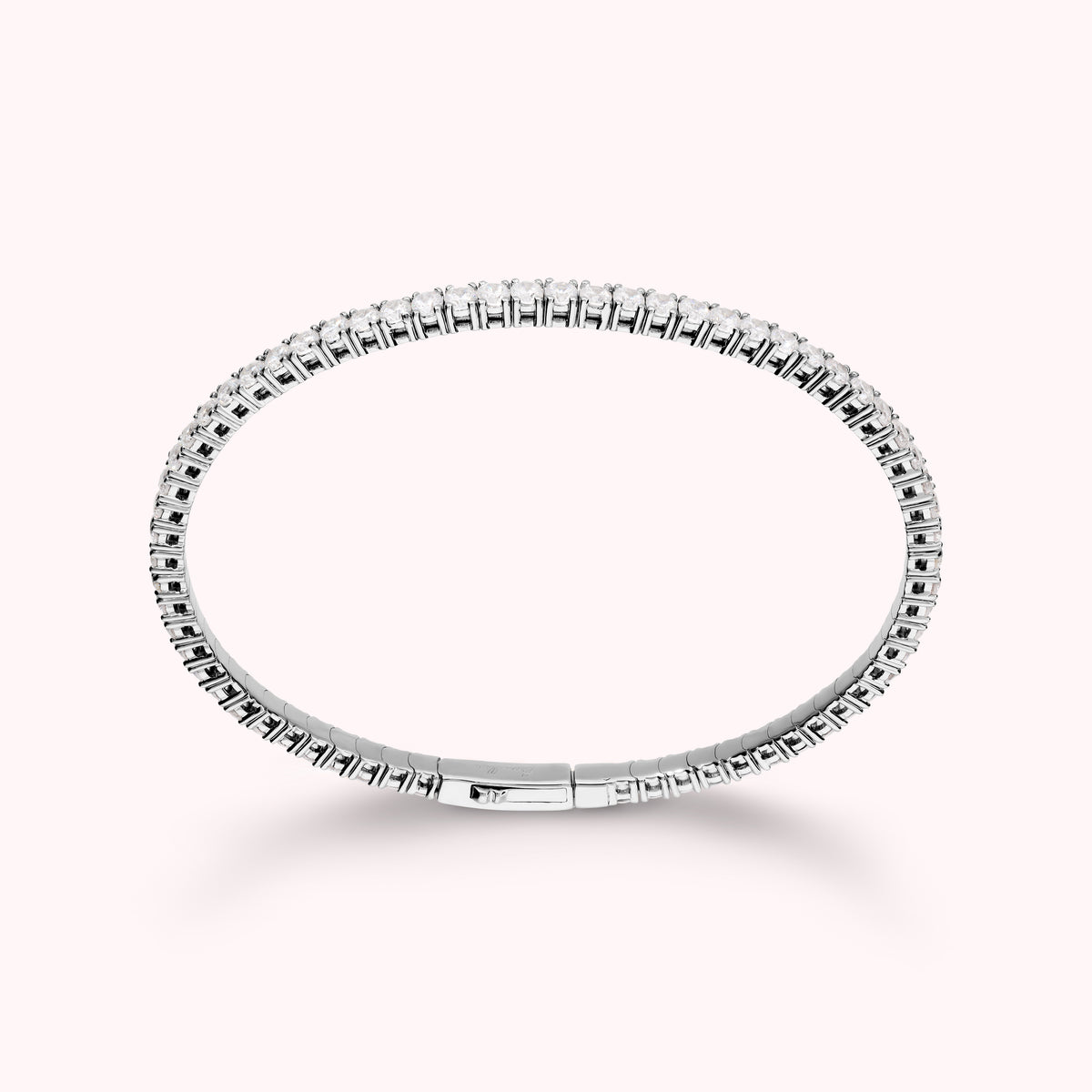 Bronzallure White Tennis Memory Bracelet with Cubic Zirconia WSBZ02558W.WR