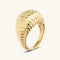 Etrusca Gioielli Cocktail Ring Ribbed Texture WSET00924.YG