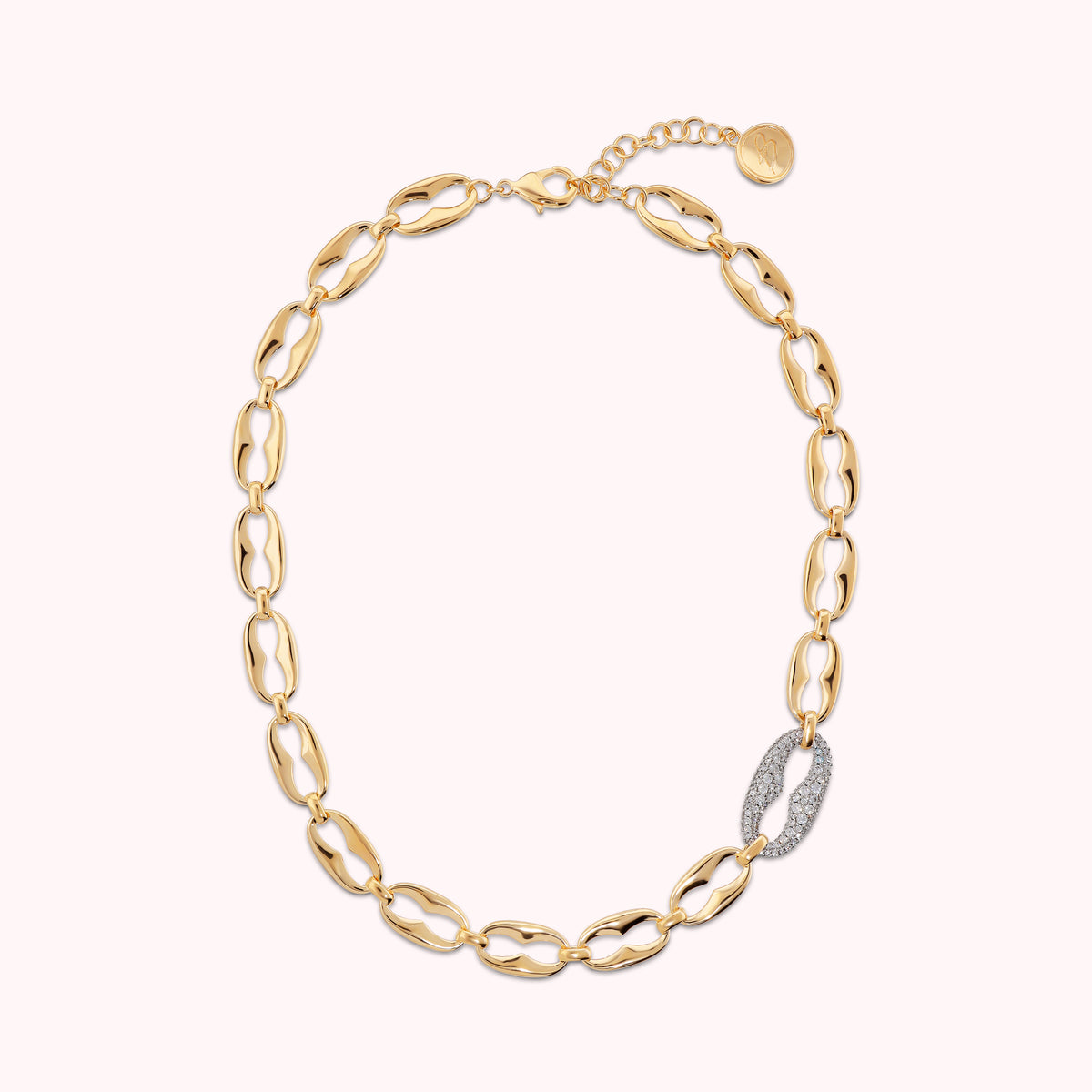 Bronzallure Maxi Mariner Link Necklace with Cubic Zirconia Pavé WSBZ02568Y.WR