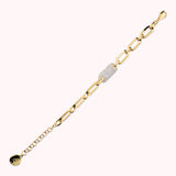 Bronzallure Squared Oval Link Bracelet with Cubic Zirconia Pavé WSBZ02591Y.WR