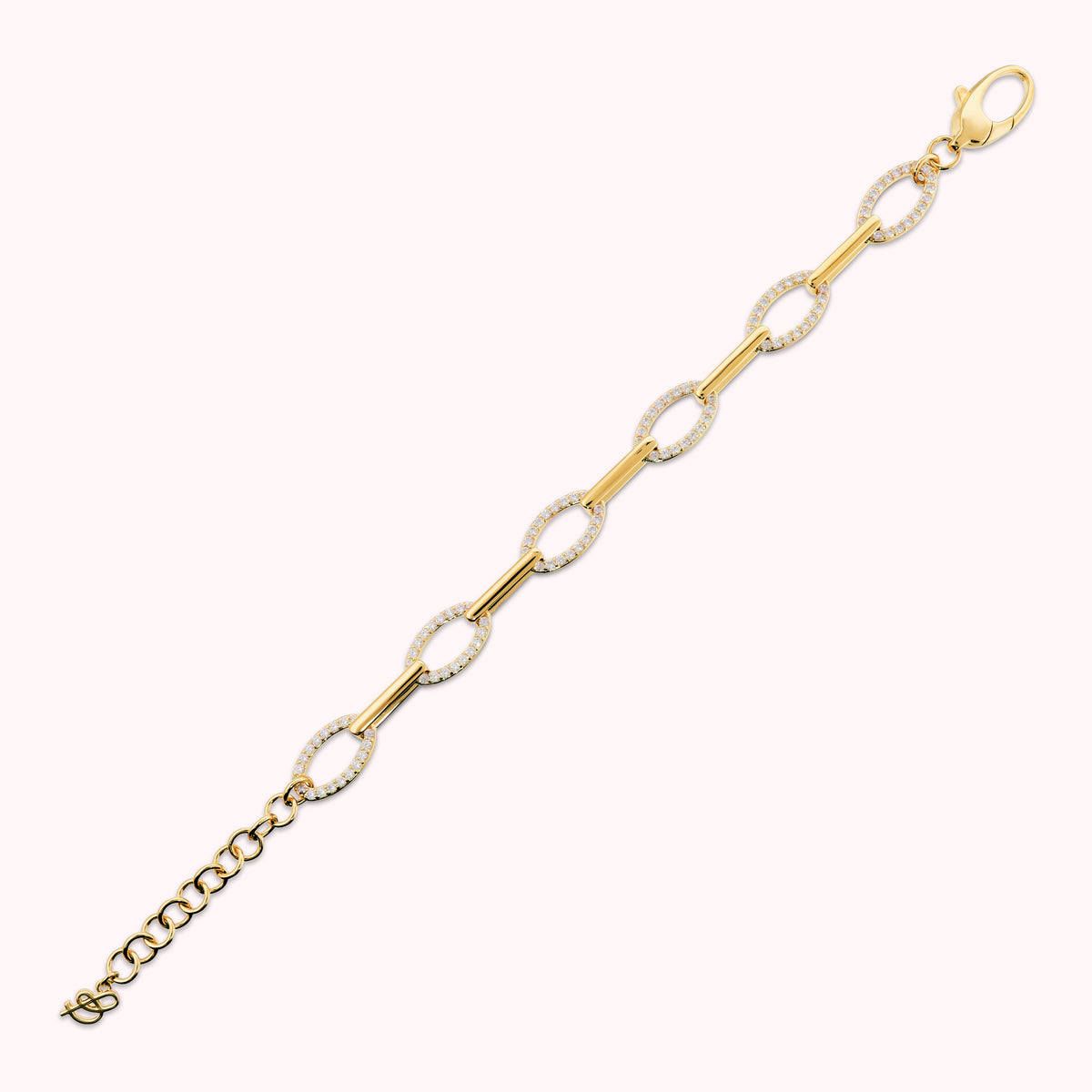 Bronzallure Alternating Link Bracelet with Cubic Zirconia Pavé WSBZ02594Y.WR