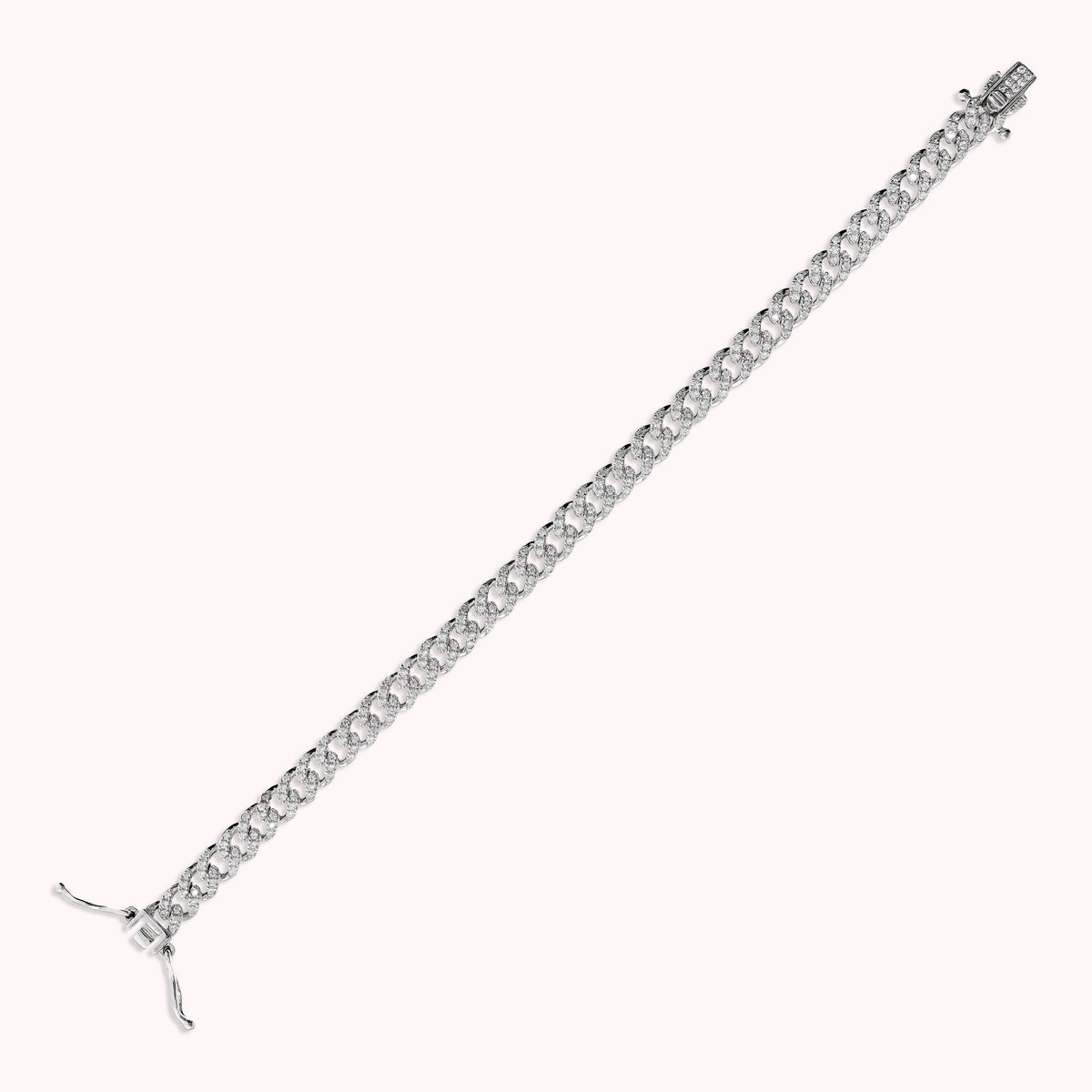 Bronzallure White Curb Chain Bracelet with Cubic Zirconia WSBZ02607W.WR-170