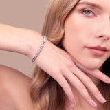 Bronzallure White Curb Chain Bracelet with Cubic Zirconia WSBZ02607W.WR-170
