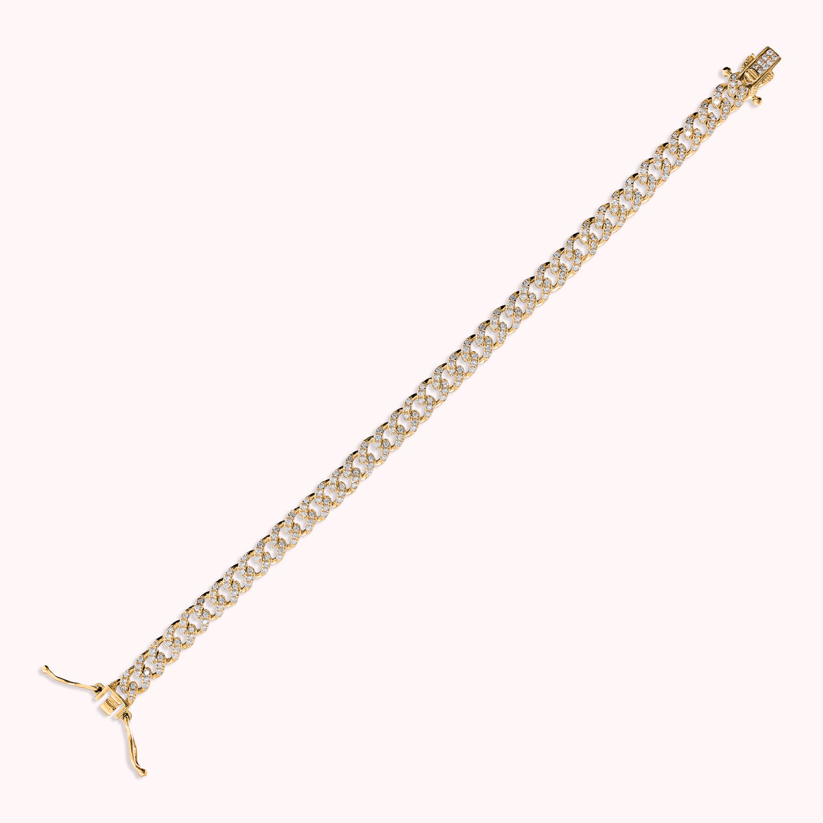 Bronzallure Golden Curb Chain Bracelet with Cubic Zirconia WSBZ02607Y.WR-170