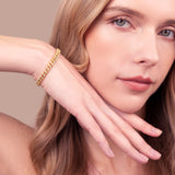Bronzallure Golden Curb Chain Bracelet with Cubic Zirconia WSBZ02607Y.WR-170