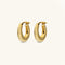 Etrusca Gioielli Ribbed Finish Hoop Earrings 1.8cm WSET00952.YG