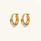 Etrusca Gioielli Hammered Finish Hoop Earrings 1.8cm WSET00953.YG