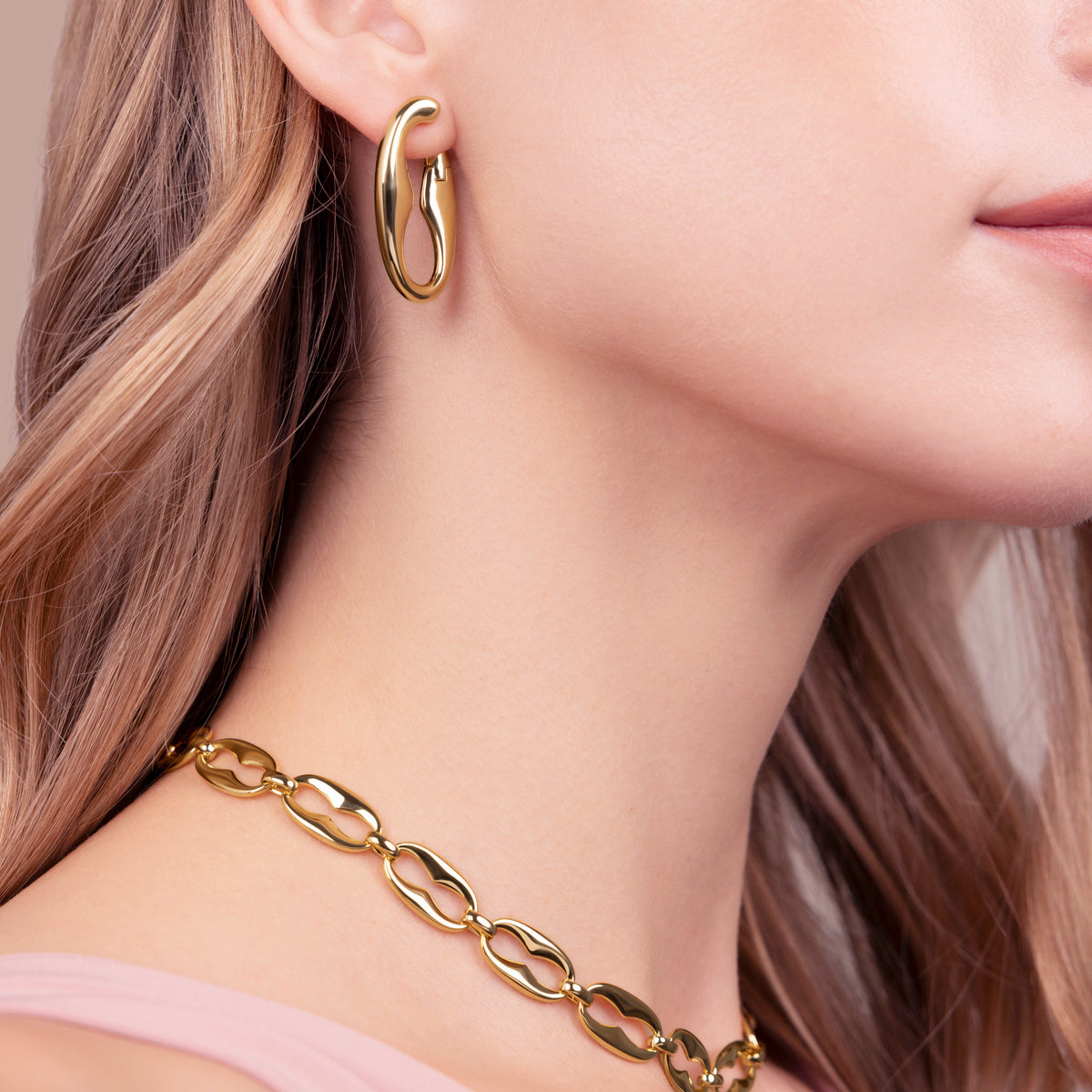 Bronzallure Polished Mariner Link Earrings WSBZ02634Y.YG