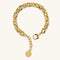 Etrusca Gioielli Oval Link Bracelet Hammered and Beaded Finish WSET00956.YG